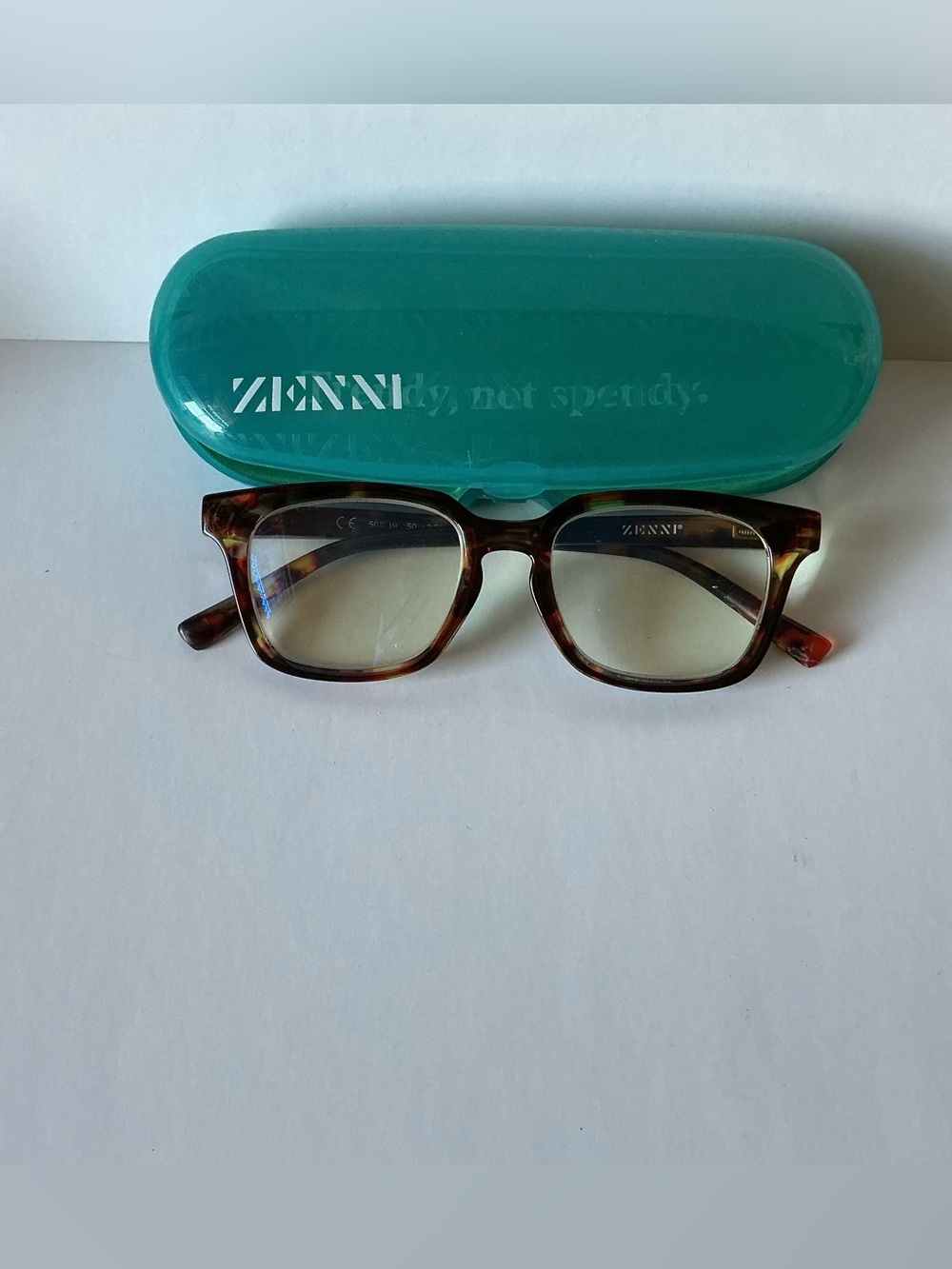 Zenni Eyeglasses +2.50 Brown with Case